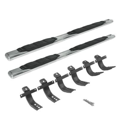 5 Inch 1000 Series Side Steps with Mounting Brackets Kit Polished Stainless Steel 2021-2025 Ford Bronco Go Rhino