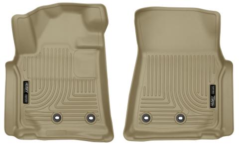 Weatherbeater Front Floor Liners For 2013-2021 LX570, Land Cruiser Tan Husky Liners