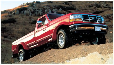 Black Extendafender Style Smooth Finish Rear Fender Flares For 1992-1996 Ford Bronco, F150, F250 1992-1997 F350 Super Duty (Excludes Dually) Bushwacker