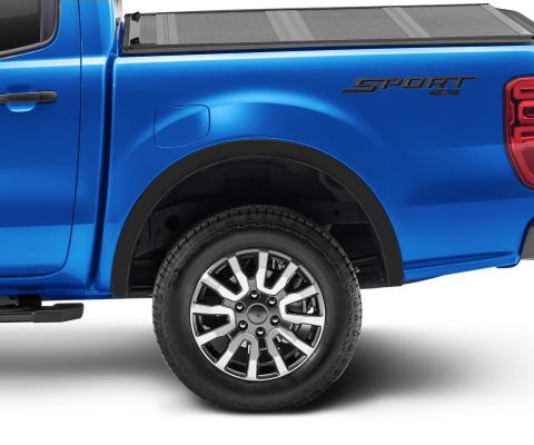 Black OE Style Smooth Finish Rear Fender Flares For 2019-2023 Ford Ranger Bushwacker