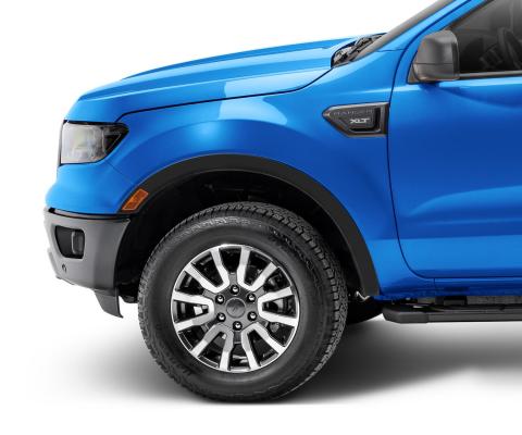 Black OE Style Smooth Finish Front Fender Flares For 2019-2023 Ford Ranger Bushwacker