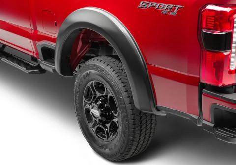 Black Extendafender Style Smooth Finish Rear Fender Flares For 2023-2026 Ford F250/350 Bushwacker