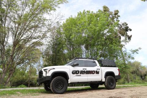 RealTruck VoltStep Electric Running Board Kit Textured Black 2022-2026 Toyota Tundra 4 Door CrewMax Cab Go Rhino