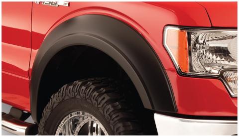 Black Extendafender Style Smooth Finish 4-Piece Fender Flare Set For 1992-1996 Ford Bronco, F150, F250 1992-1997 F350 Super Duty Bushwacker