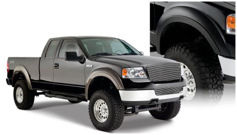 Black Extendafender Style Smooth Finish 4-Piece Fender Flare Set For 2004-2008 Ford F150 Bushwacker