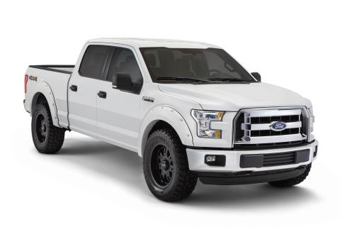 Pocket/Rivet Style Color Matched Oxford White 4-Piece Fender Flare Set For 2017-2022 Ford F250/F350 Super Duty Bushwacker