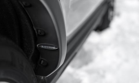 Black Pocket/Rivet Style Smooth Finish 4-Piece Fender Flare Set For 2021-2026 Ford Bronco Sport Bushwacker
