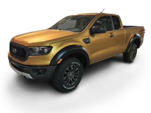 Black Extendafender Style Smooth Finish 4-Piece Fender Flare Set For 2019-2023 Ford Ranger Supercab Bushwacker