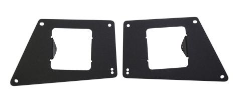 BR5/BR10 Front Light Plates (3x3 Surface Mount) Textured Black 2010-2019 Dodge Ram 2500/3500 2011-2016 Ford F-250/F-350 Go Rhino