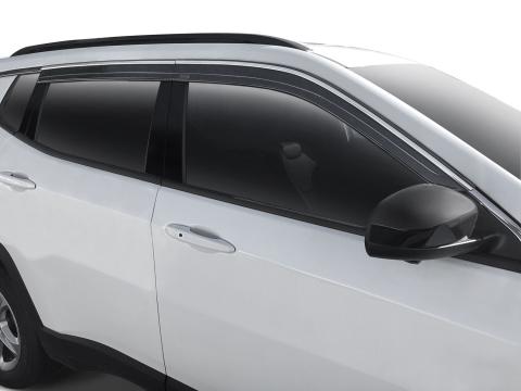 Low Profile Ventvisor Deflector Smoke with Chrome Trim Outside Mount 4 Piece For 2003-2007 Accord Husky Liners