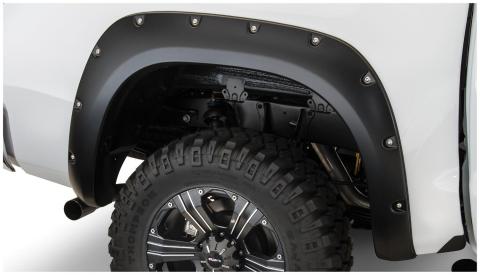 Black Pocket/Rivet Style Smooth Finish Rear Fender Flares For 2007-2013 Toyota Tundra Bushwacker
