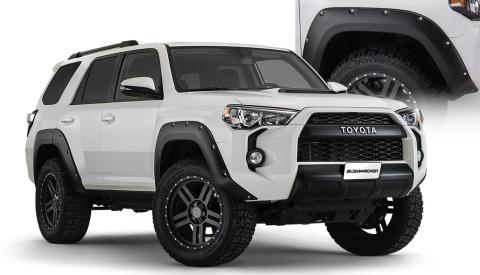 Black Pocket/Rivet Style Smooth Finish 4-Piece Fender Flare Set For 22-26 Toyota Tundra Bushwacker