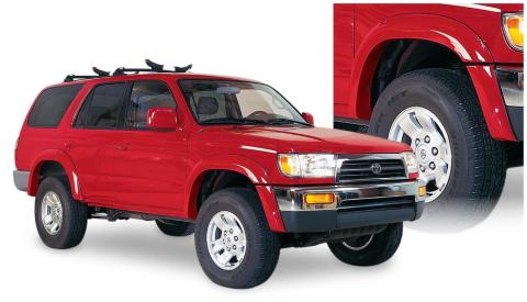 Black Extendafender Style Smooth Finish 4-Piece Fender Flare Set For 1996-2002 Toyota 4Runner Bushwacker