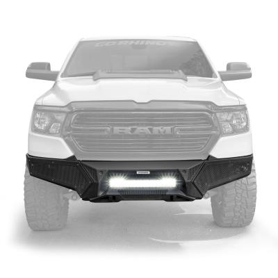 Element Front Bumper with Power Actuated Hide Away Light Bar Mount Textured Black 2019-2024 Ram 1500 Go Rhino