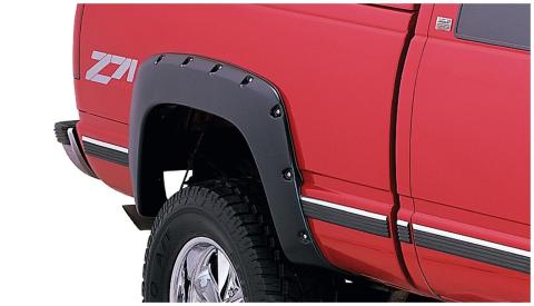 Black Pocket/Rivet Style Smooth Finish Rear Fender Flares For 1988-1999 Chevrolet C/K 1500, R2500 1992-1994 Blazer 1997-1999 Tahoe Bushwacker