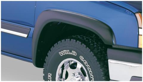 Black Extendafender Style Smooth Finish 4-Piece Fender Flare Set For 1988-1999 C/K 1500 1988-2000 C/K 2500-3500 1992-1994 Blazer 92-97 Yukon 92-99 Suburban 95-99 Tahoe Bushwacker