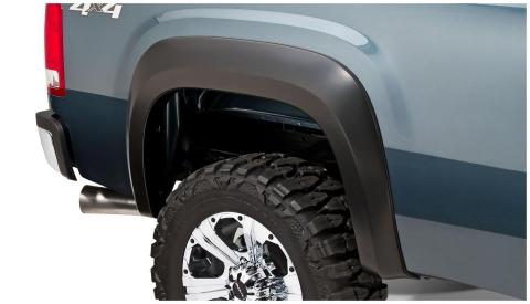 Black Extendafender Style Smooth Finish 4-Piece Fender Flare Set For 2007-2013 GMC Sierra 1500 Fits 69.3 Inch Bed Bushwacker