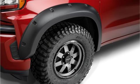 Black Forge Pocket/Rivet Textured Finish 4-Pc Fender Flare Set For 07-13 Chevrolet Silverado 1500, 07-14 Chevrolet Silverado Hd Bushwacker