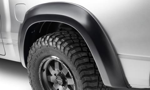 Black Extendafender Style Smooth Finish Rear Fender Flares For 2019-2022 Ram 1500 Will Not Fit Rebel And Trx Models Bushwacker