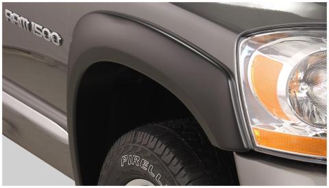 Black OE Style Smooth Finish 4-Piece Fender Flare Set For 2006-2008 Dodge Ram 1500 2007-2009 Ram 2500, 3500 Fits 75.9/76.3 Inch Bed Bushwacker