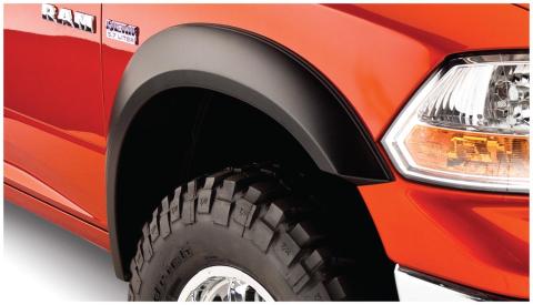 Black Extendafender Style Smooth Finish 4-Piece Fender Flare Set For 2006-2008 Dodge Ram 1500 2006-2009 Ram 2500, 3500 Fits 97.9/98.3 Inch Bed Bushwacker