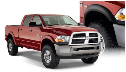 Black Extendafender Style Smooth Finish 4-Piece Fender Flare Set For 2010-2018 Dodge Ram 2500/3500 (Includes Dually) Bushwacker