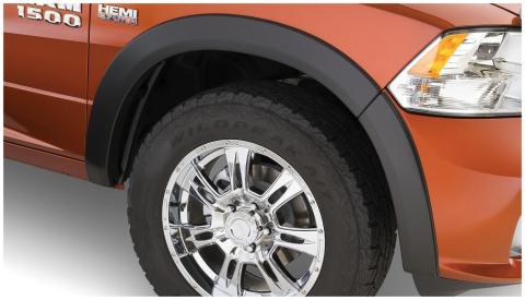 Black OE Style Smooth Finish 4-Piece Fender Flare Set For 09-18 Dodge Ram 1500 (Excludes R/T/Rebel) 19-23 Ram 1500 Classic Bushwacker