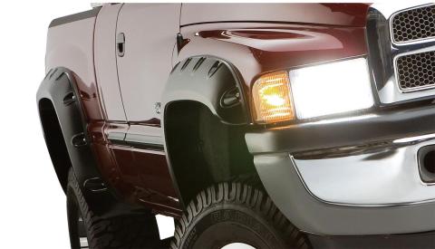 Pocket/Rivet Style Color Matched Ivory Pearl Tricoat 4-Piece Fender Flare Set For 2019 Ram 1500 (Excludes Rebel Models) Bushwacker