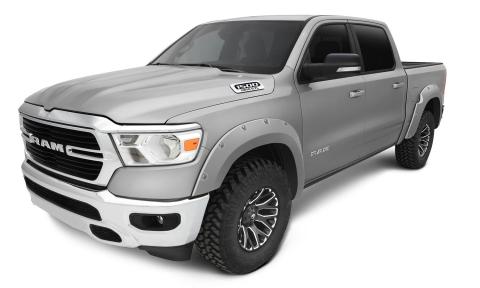Pocket/Rivet Style Color Matched Billet Silver Metallic 4-Piece Fender Flare Set For 19-22 Ram 1500 Will Not Fit Rebel And Trx Models Bushwacker