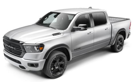 Black OE Style Smooth Finish 4-Piece Fender Flare Set For 2019-2022 Ram 1500 Will Not Fit Rebel And Trx Models Bushwacker