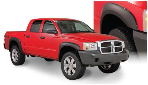 Black Extendafender Style Smooth Finish 4-Piece Fender Flare Set For 1997-2004 Dodge Dakota Bushwacker