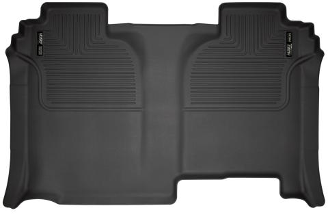 X-act Contour 2nd Seat Floor Liner For 2019-2026 Silverado/Sierra 1500/2500 HD/3500 HD Crew Cab Vehicle does not have carpeted factory storage box Husky Liners