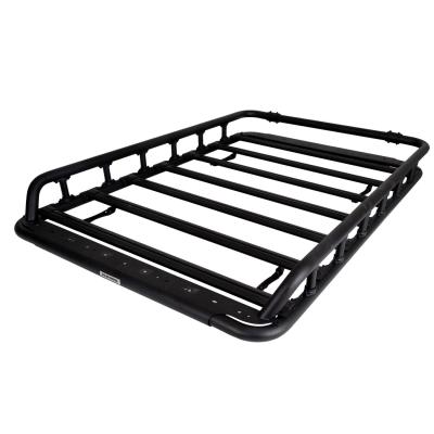 SRM500 75 Inch Flat Platform Roof Rack With Side & Rear Rail Kit Textured Black Go Rhino