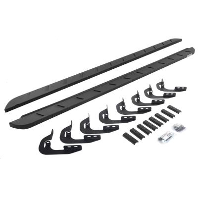 RB10 Slim Line Running Boards With Mounting Brackets Curved  Textured Black 2014-2018 Silverado/Sierra 1500/2500 HD Go Rhino