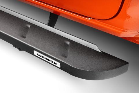 RB10 Slim Line Running Boards With Mounting Brackets Curved Textured Black 2019-2026 Silverado/Sierra 1500/2500 HD Go Rhino