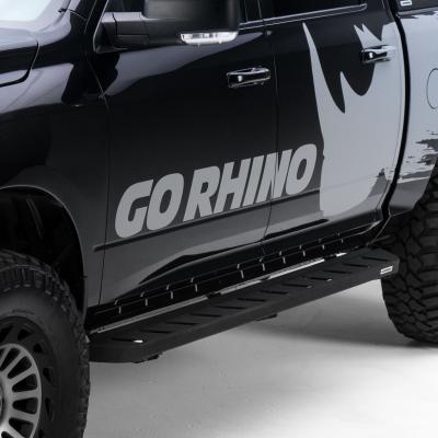 RB10 Running Boards With Mounting Brackets Protective Bedliner Coating 2009-2010 Dodge Ram 1500/2500/3500 Go Rhino