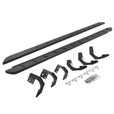 RB10 Slim Line Running Boards With Mounting Brackets Textured Black 2015-2018 Ram 1500 Go Rhino