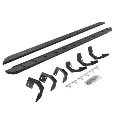 RB10 Slim Line Running Boards With Mounting Brackets Curved Textured Black 2019-2026 Ram 1500 Crew Cab Go Rhino