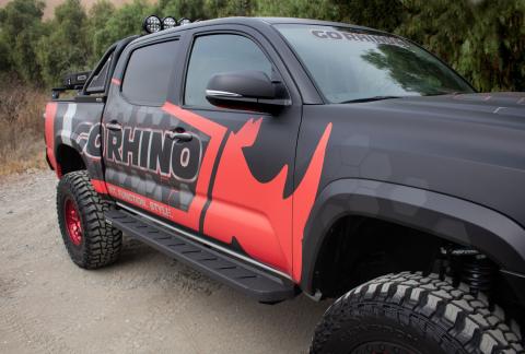RB10 Running Boards With Mounting Brackets Protective Bedliner Coating 2005-2023 Toyota Tacoma Go Rhino