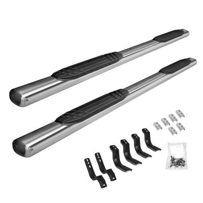 4 Inch OE Xtreme SideSteps With Mounting Bracket Kit Polished Stainless Steel 2001-2006 Silverado/Sierra 1500 HD 2001-2014 Silverado/Sierra 2500 HD/3500 HD Go Rhino