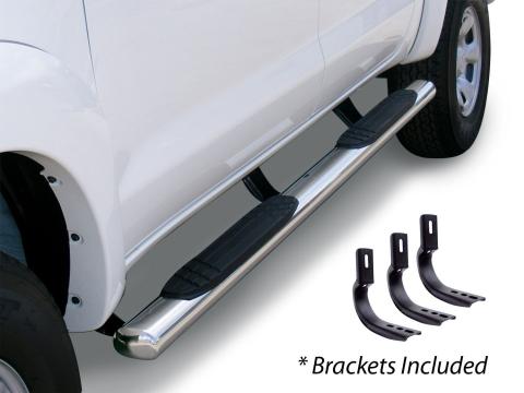 4 Inch OE Xtreme SideSteps With Mounting Bracket Kit Polished Stainless Steel 1999-2016 Ford F-250/F-350 Crew Cab Go Rhino