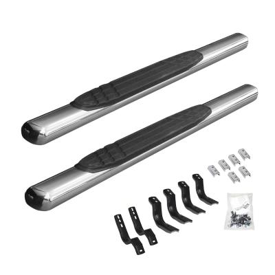 4 Inch OE Xtreme SideSteps With Mounting Bracket Kit Polished Stainless Steel 2007-2017 Toyota Tundra Go Rhino