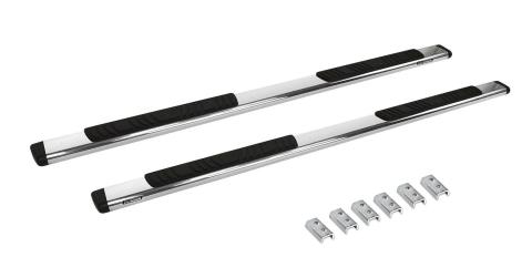 5 Inch OE Xtreme Low Profile Side Steps with Mounting Brackets Kit Polished Stainless Steel 2007-2013 Silverado/Sierra 1500 Go Rhino