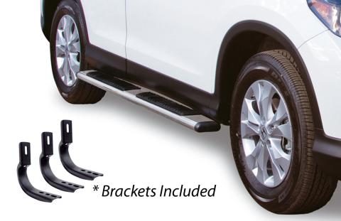 5 Inch OE Xtreme Low Profile SideSteps With Mounting Bracket Kit Polished Stainless Steel 2013-2015 Ford Escape Go Rhino