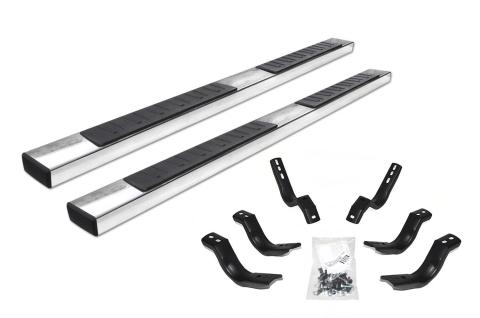 6 Inch OE Xtreme II SideSteps With Mounting Bracket Kit Polished Stainless Steel 2009-2014 Dodge Ram 1500 Go Rhino