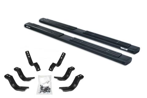 6 Inch OE Xtreme SideSteps With Mounting Bracket Kit Textured Black 2007-2018 Silverado/Sierra 1500 2015-2018 Silverado/Sierra 2500 HD/3500 HD Go Rhino