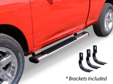 6 Inch OE Xtreme SideSteps With Mounting Bracket Kit Polished Stainless Steel 2009-2025 Dodge Ram 150/2500/3500 Go Rhino