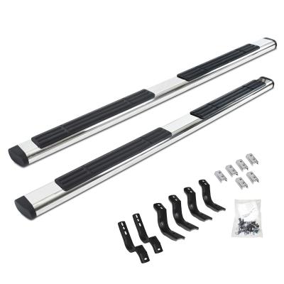 6 Inch OE Xtreme Composite SideSteps Kit 80 Inch Long Chrome + Brackets Chrome 2004-2015 Nissan TITAN Go Rhino