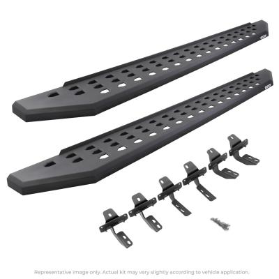 RB20 Running Boards With Mounting Brackets Textured Black 2019-2026 Ram 1500 Go Rhino