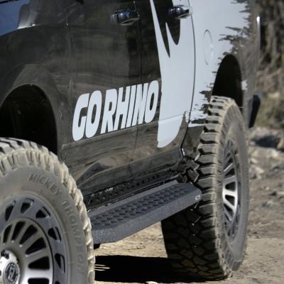 RB20 Running Boards With Mounting Brackets Protective Bedliner Coating 2005-2026 Nissan Frontier Go Rhino